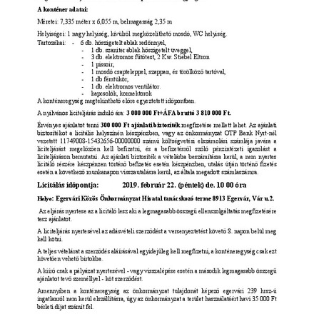 Egervár Önkormányzata nyilvános liciteljáráson értékesítésre meghirdeti a tulajdonában lévő CA001 típusú konténeregységet